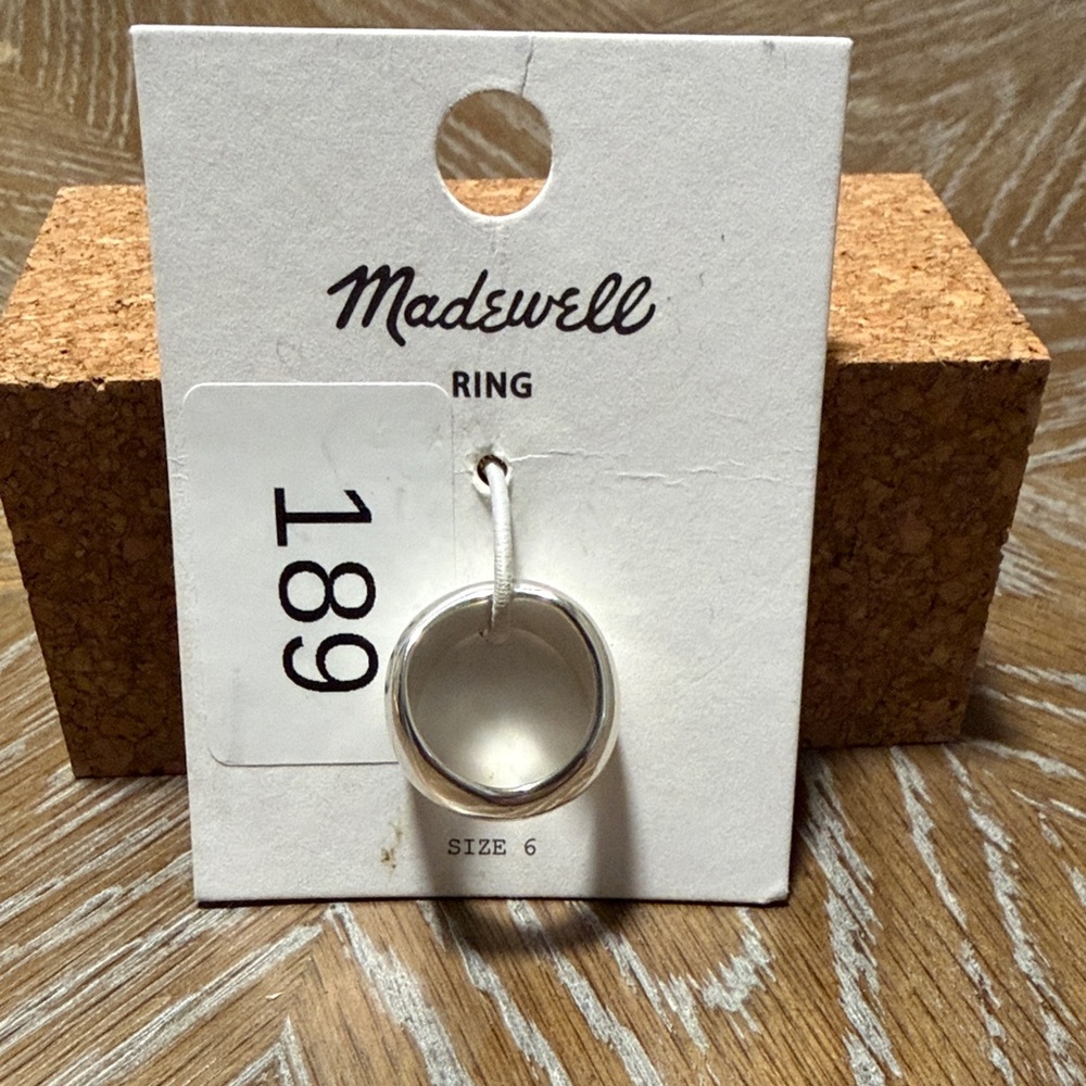 Madewell Polished Silver Wide Band Ring